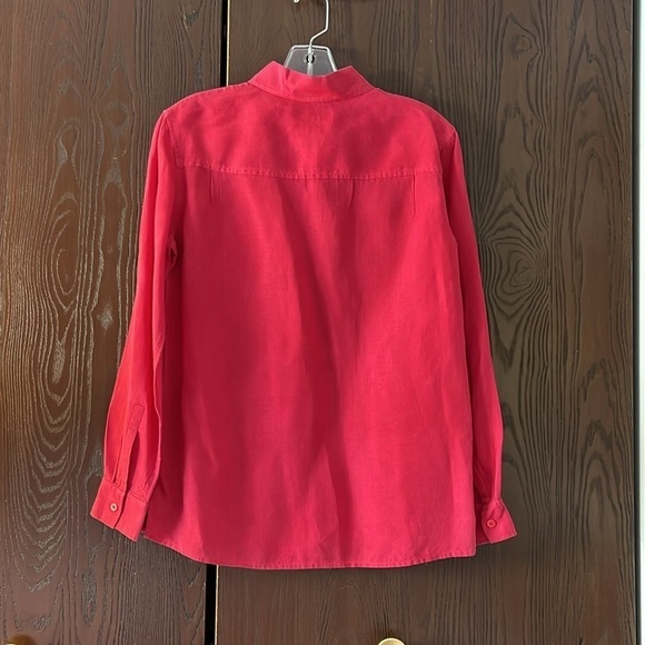 Brooks Brothers red Irish Linen long sleeved blouse. Size 4 - Picture 5 of 5